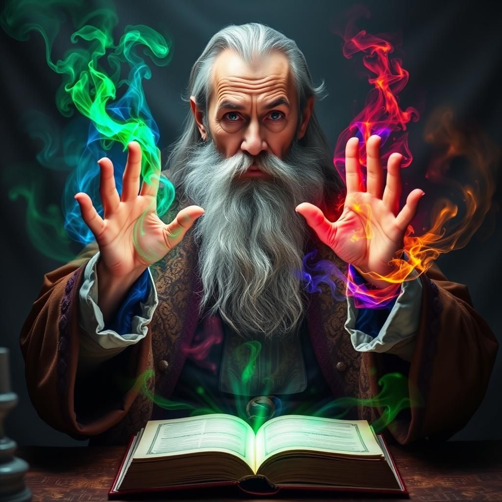 Mystical Magician Conjures Elemental Energy