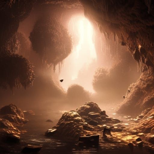 Glistening Jewels in a Luminous Underground Cavern