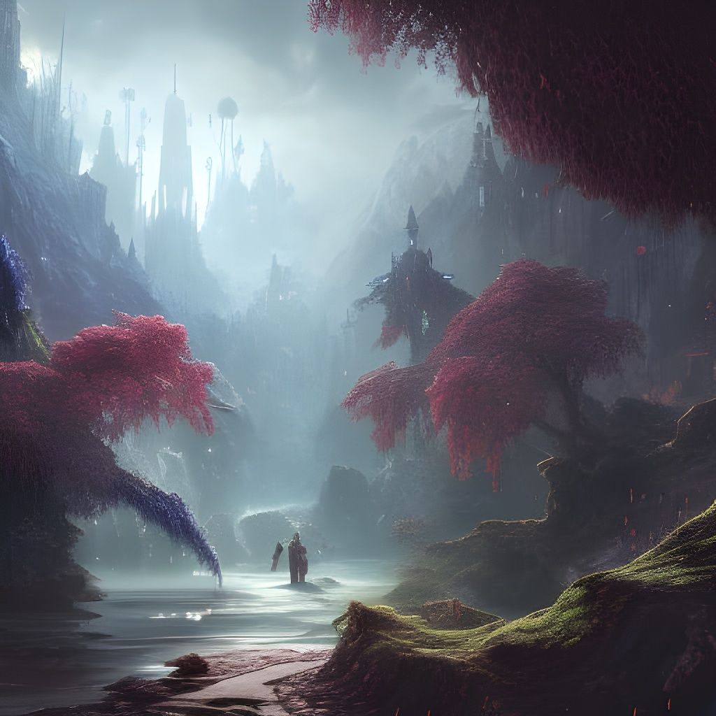 Fantastical River Scene in Deep Color, 8K