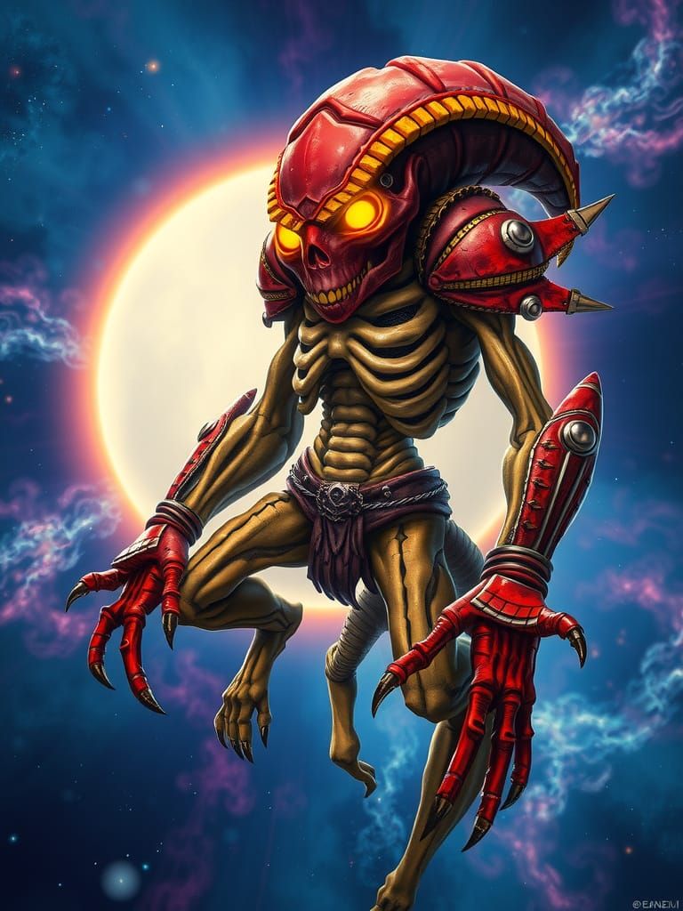Ethereal Horror of the Cosmos in Sci-Fi Style