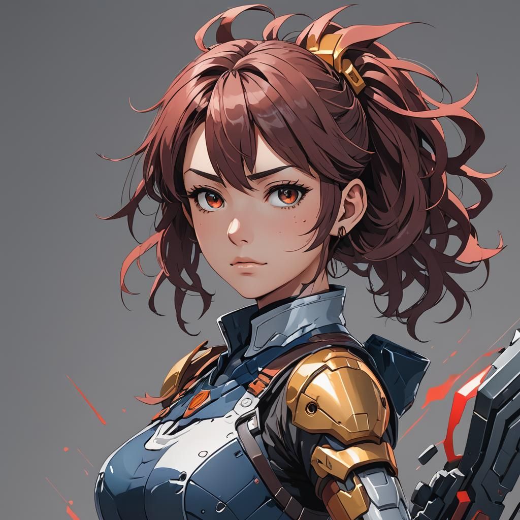 Anime Girl in Cel-Shaded Manga Style