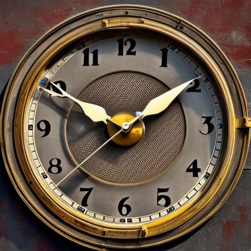 Old Clock with Visible Gears and Pendulum