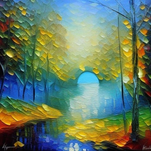 Luminous Landscape Painting in Oil