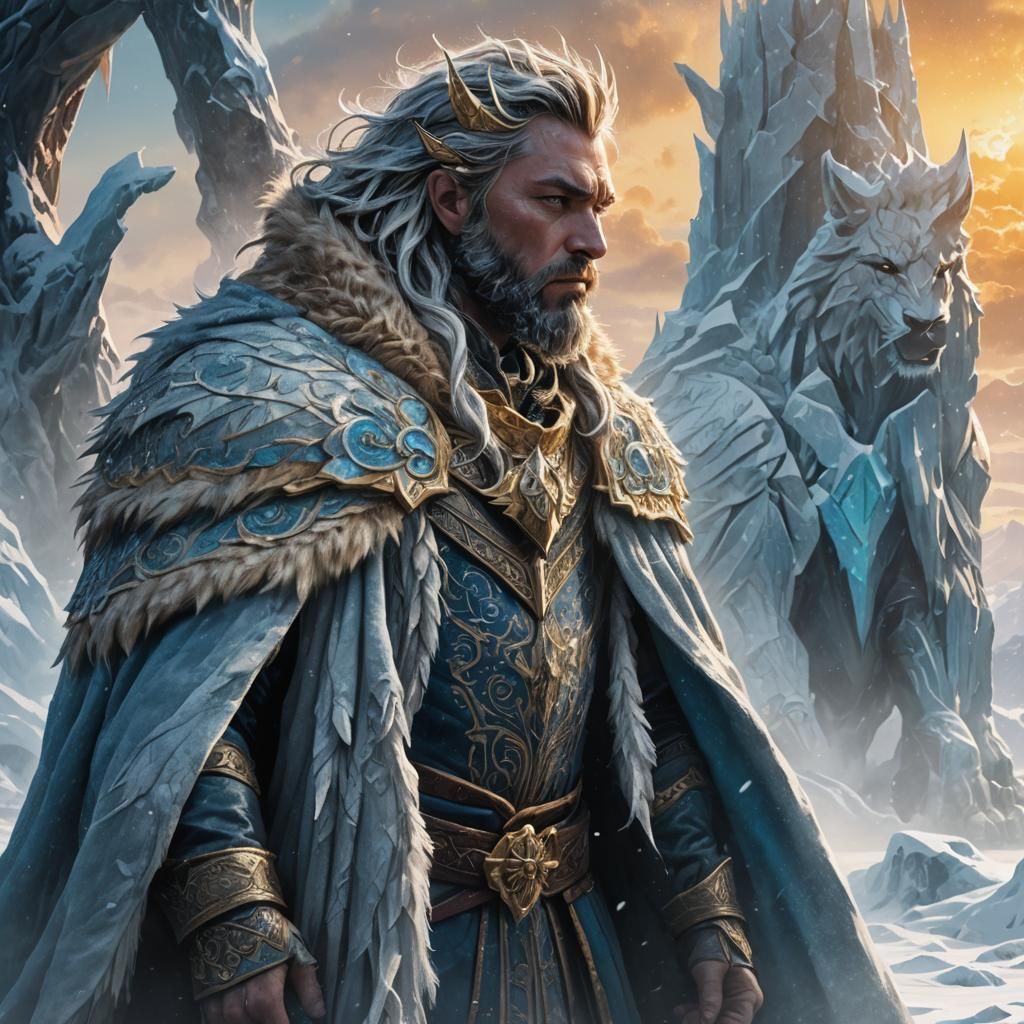 King Confronts Winter in Epic Fantasy Art