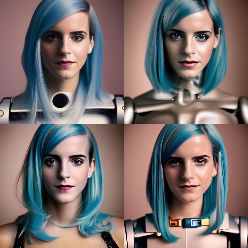 Emma Watson as a Cyborg Girl Portrait