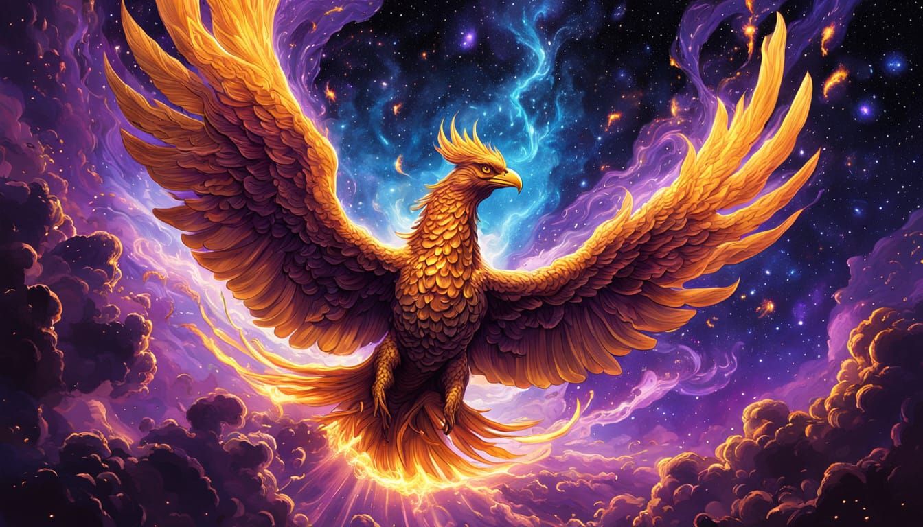 Phoenix Nebula Unfolds in Cosmic Comic Art