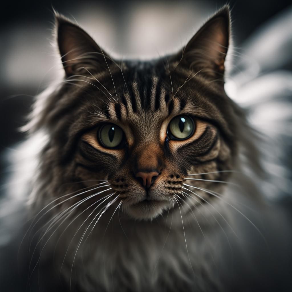 Intricate Cat Eyes Glowing in the Dark