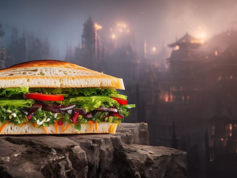 Crystalline Sandwich: Elaborate Fantasy Art Photograph