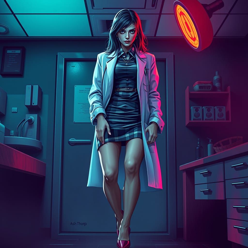 Eerie Female Professional in a Dental Lab