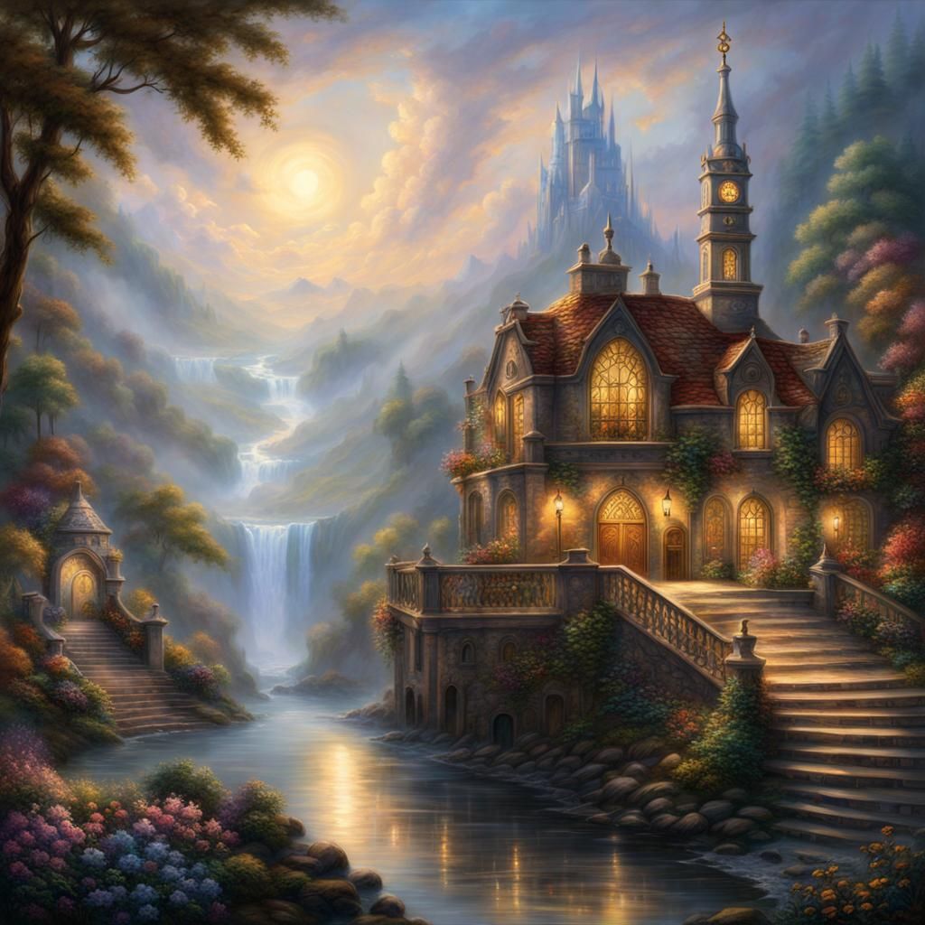 Fantasy Merchant Guild Emblem in Ethereal Style