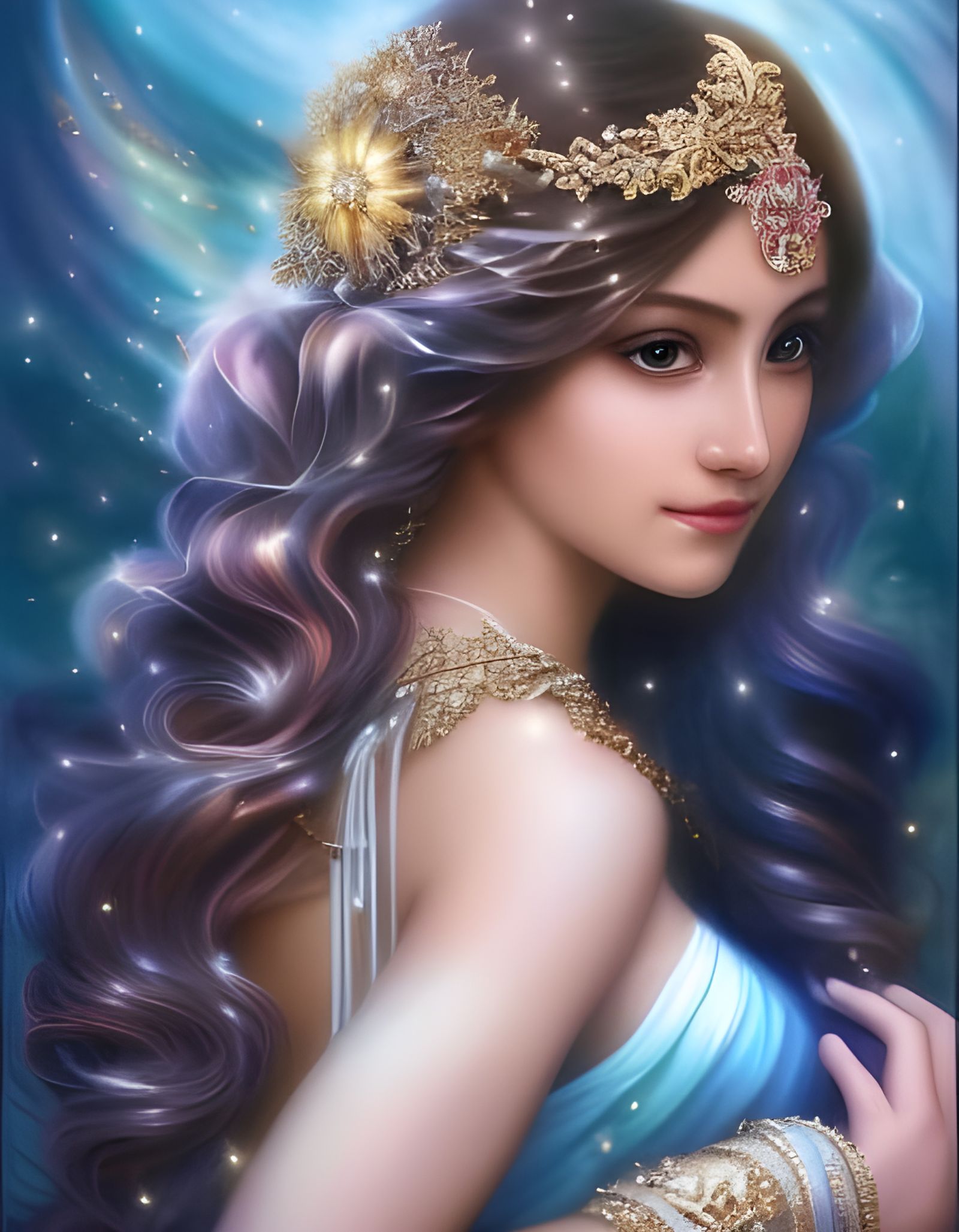 Radiant Sun Goddess in Divine Garden