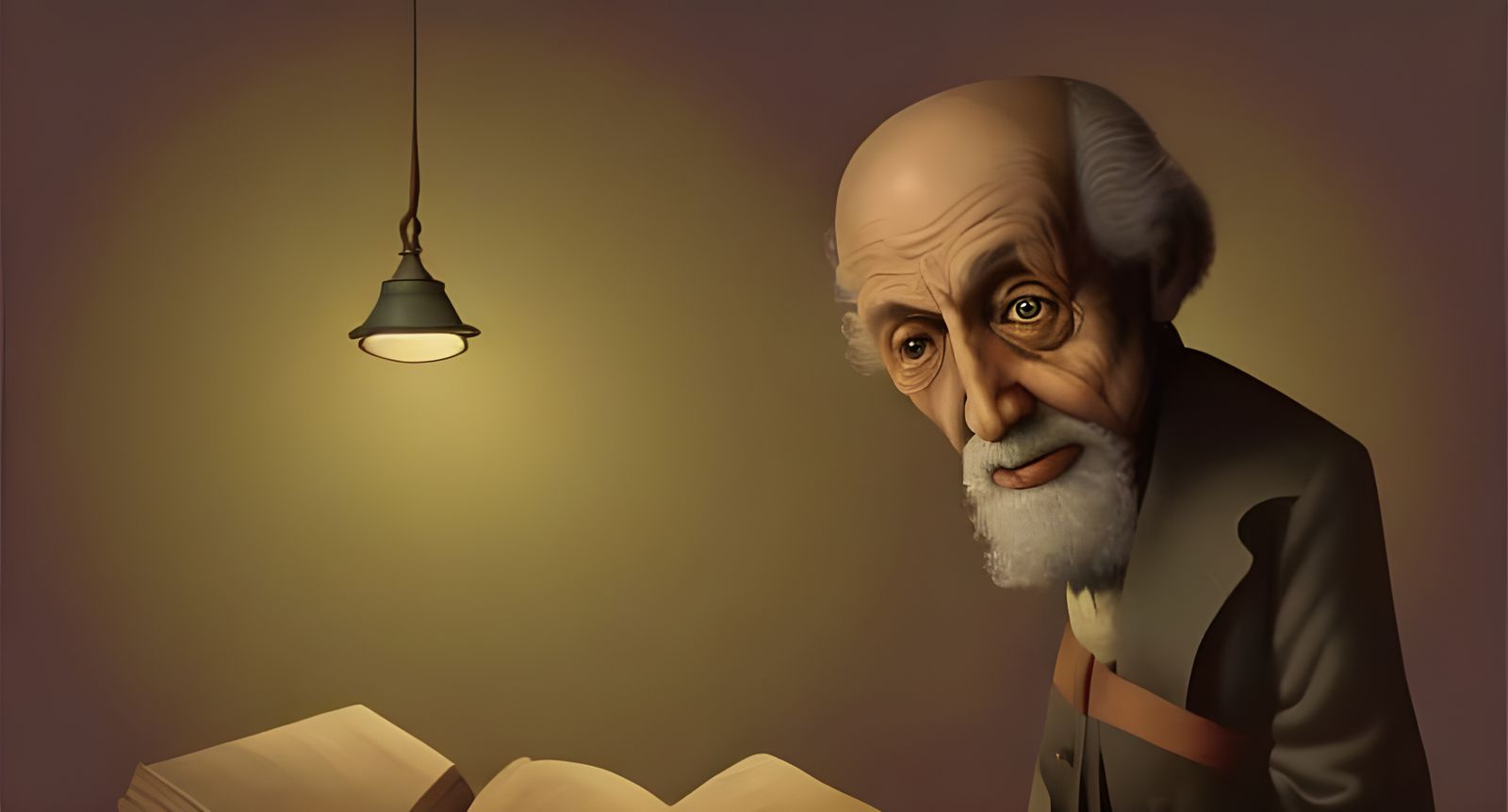 Desolate Room: Bitter Philosopher in Neorealist 3D Illustrat...