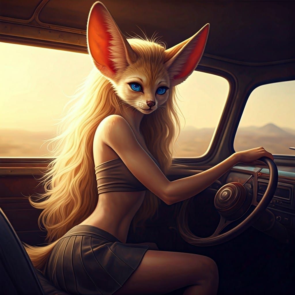 Glamorous Fennec in Golden Light