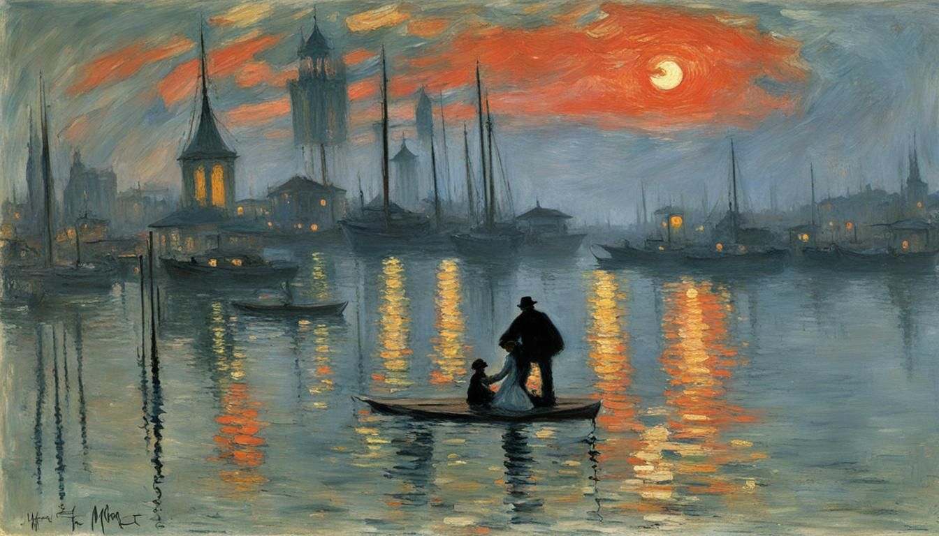 Impressionist Dreamscape in Soft Monet Colors