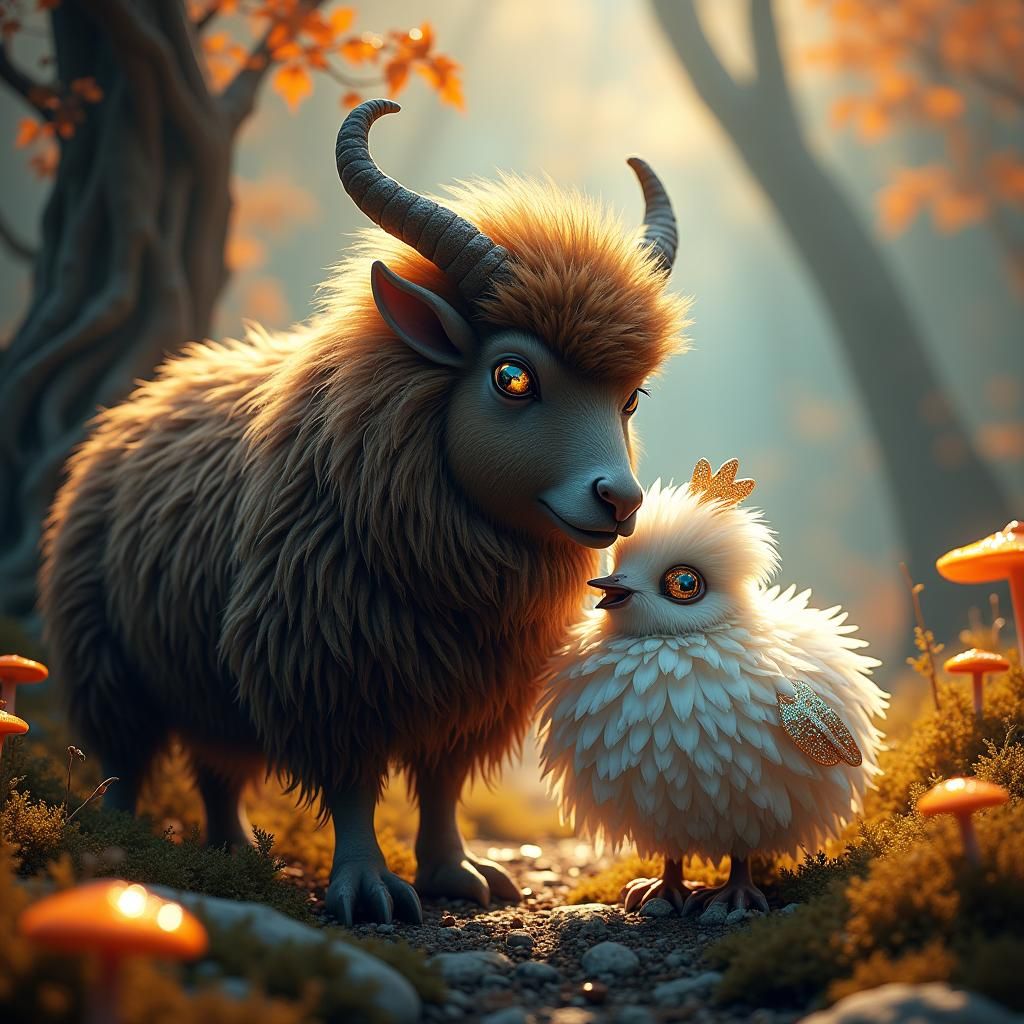 Haggis and Cockwomble in Surreal Landscape