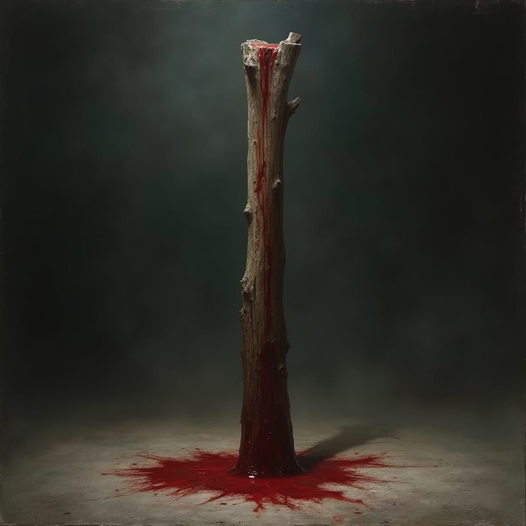 Forgotten Vampire Stake, Crimson with Eerie Atmosphere