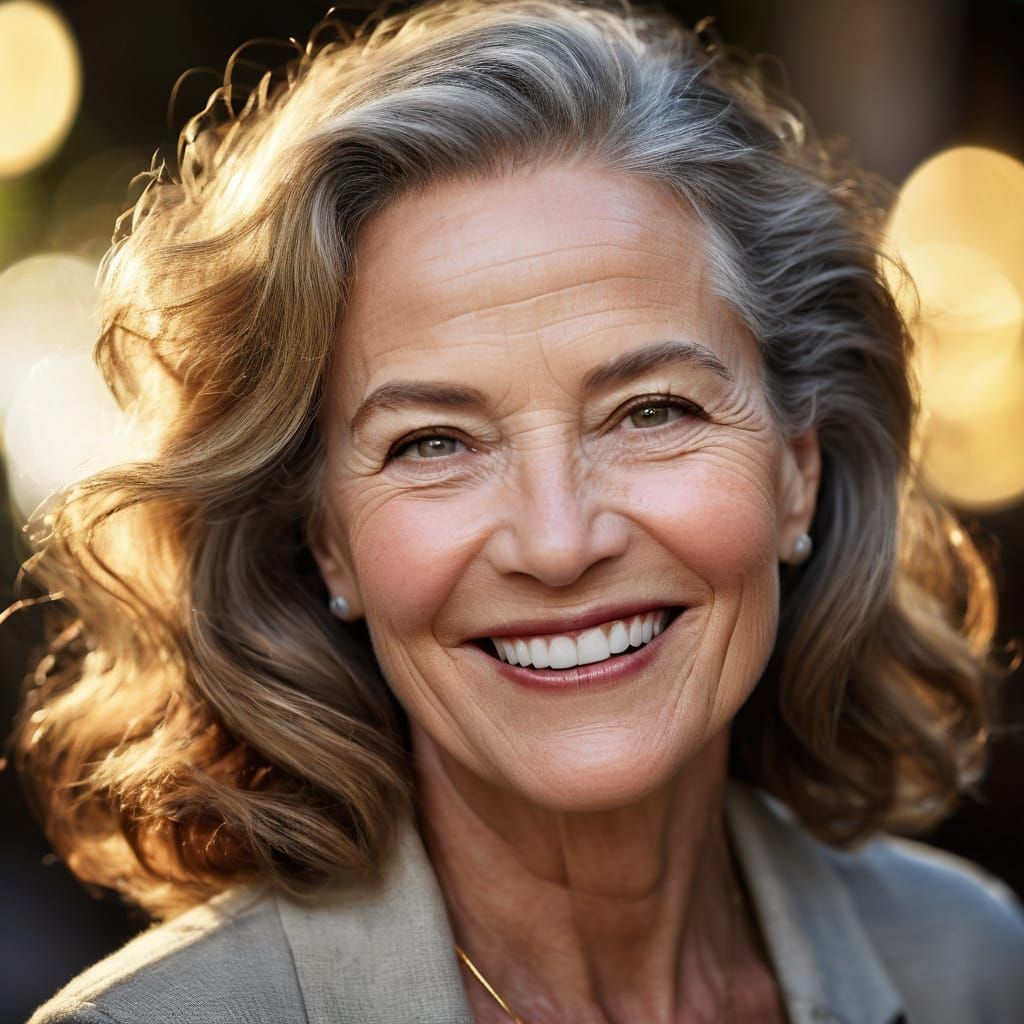 Sultry Hollywood Starlet in Golden Light