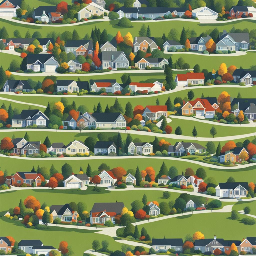 AI Generated Image of Suburban Houses