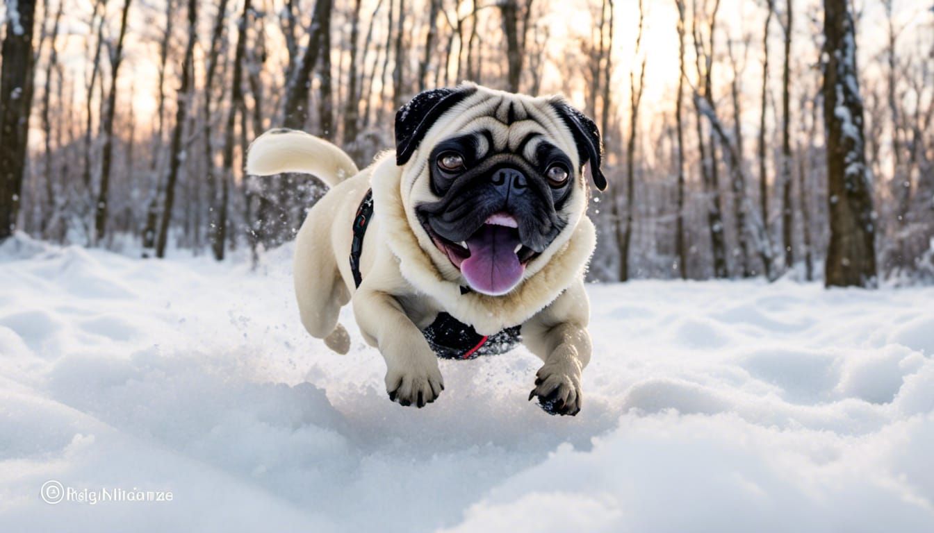 Pugs Playing in Snow: A Heartwarming Scene