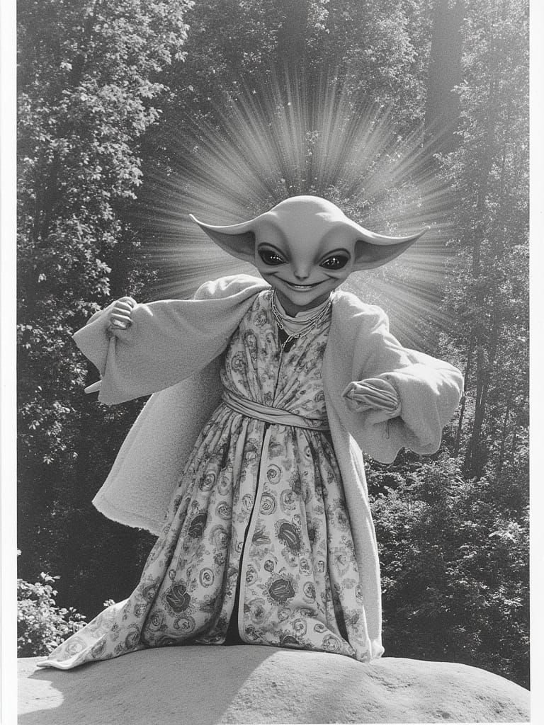 Ethereal Alien in Vibrant Forest