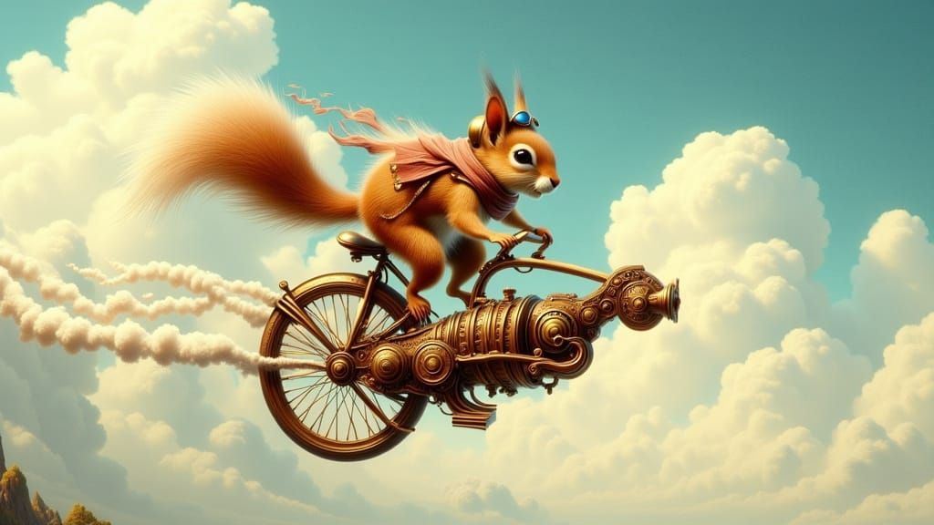 Steampunk Flying Bicycle Soars Through the Air