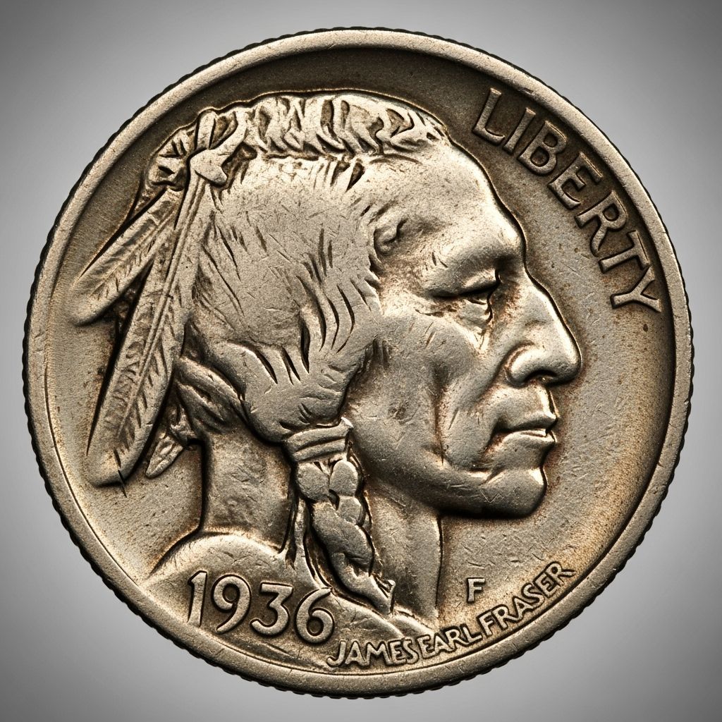 1936 Indian Head Nickel Obverse Detail
