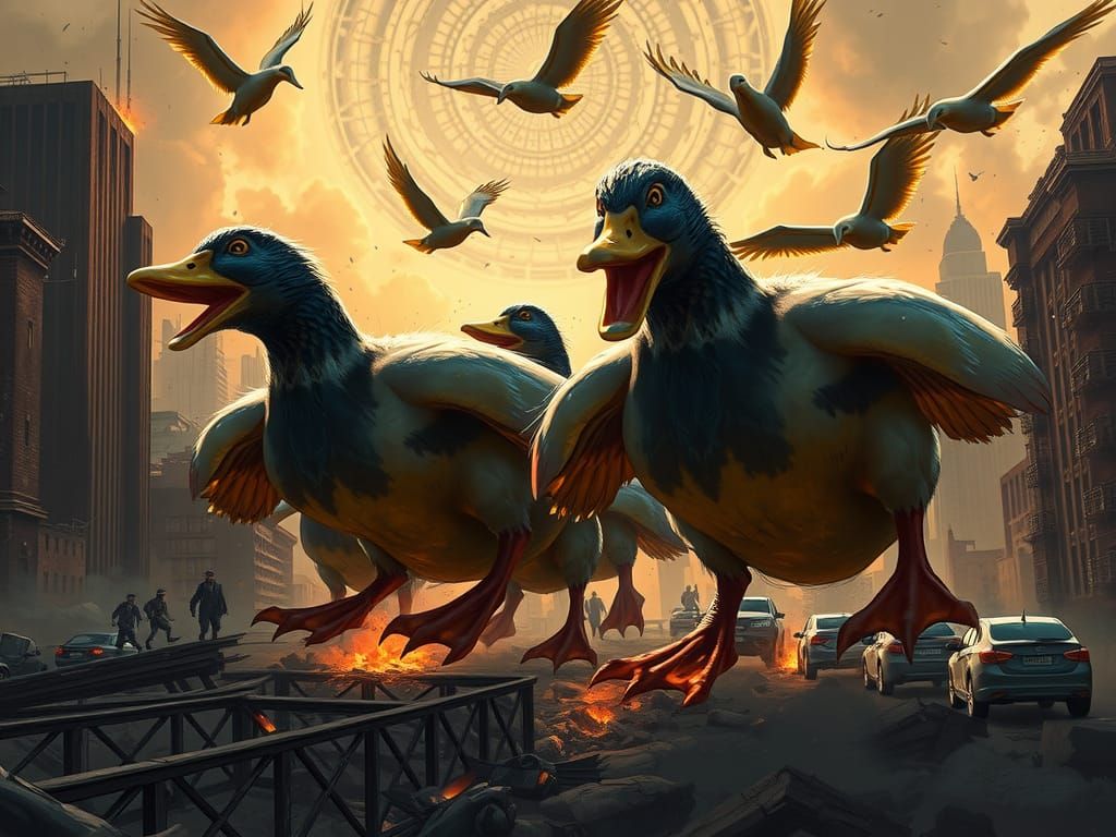 Giant Ducks Rise Against Humanity in a Post-Apocalyptic Metr...