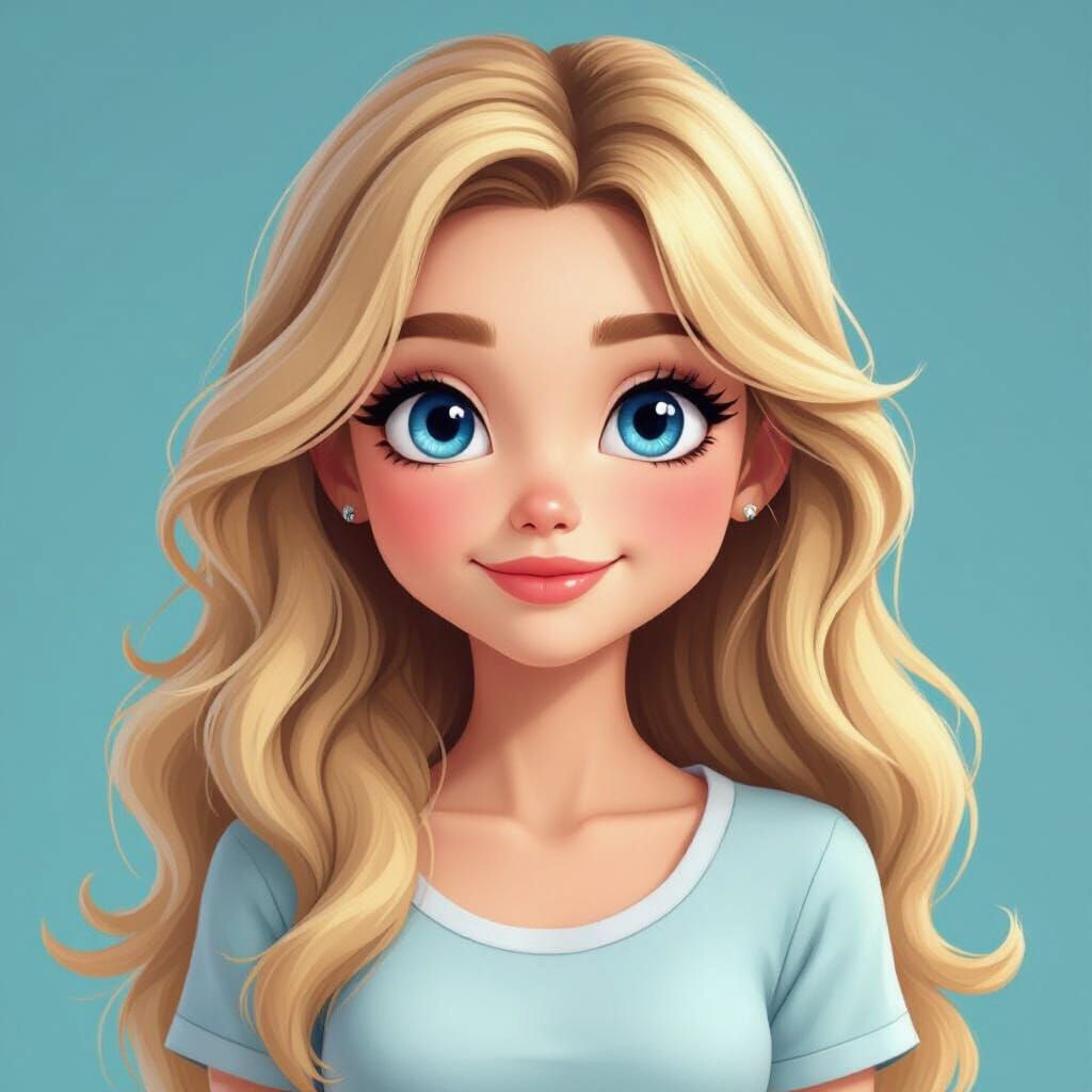 Expressive Cartoon Emotes of Blonde Girl for Twitch