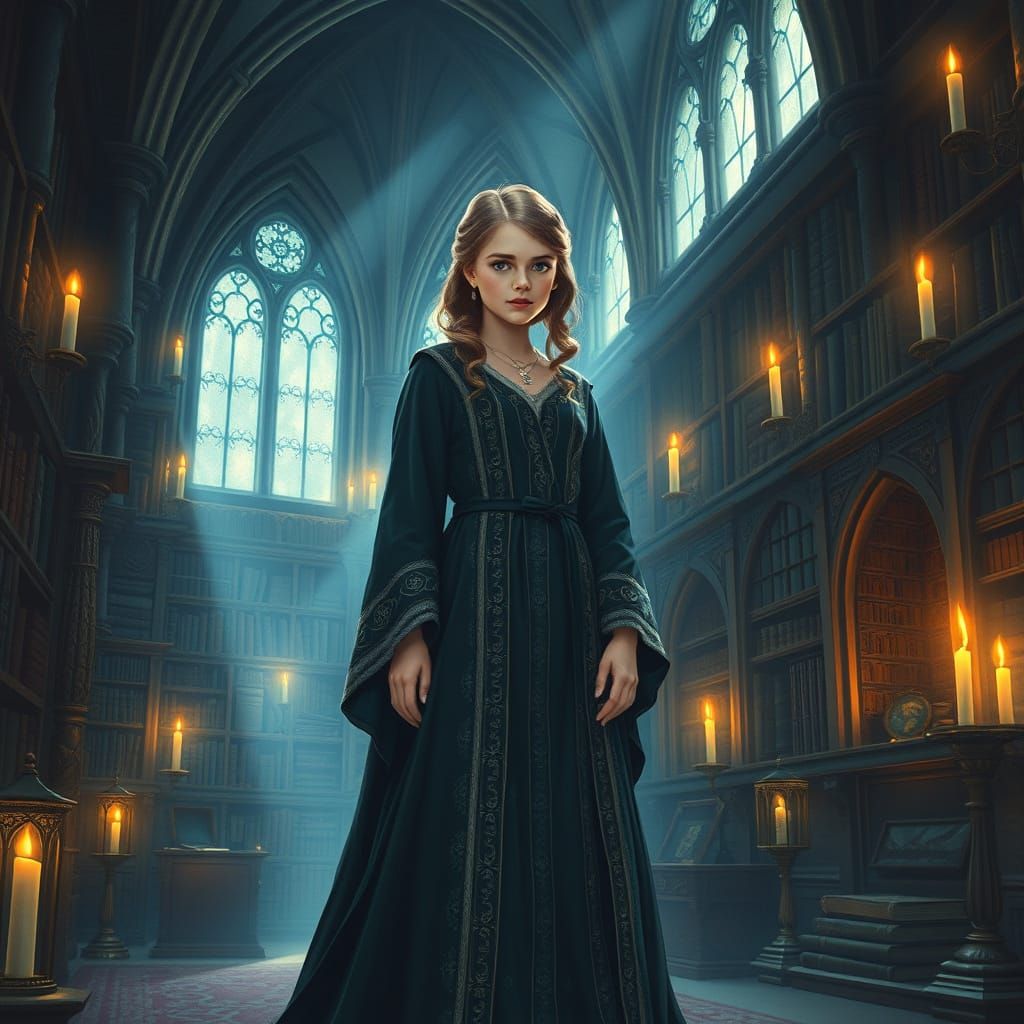 Mystical Hogwarts Chamber in Art Nouveau Style