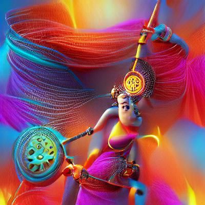 Hindu Warrior Goddess in 3D Digital Art
