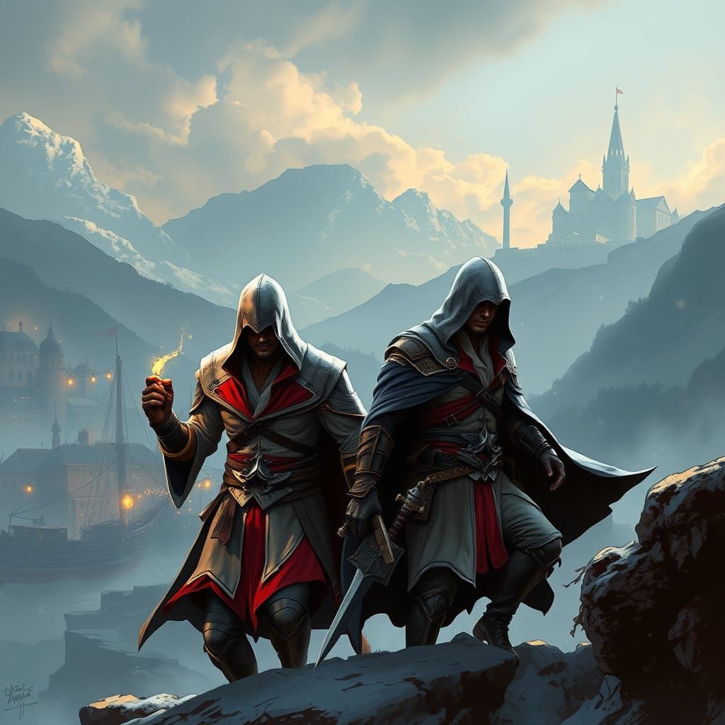 Epic Medieval Warrior in Comic Book Art Style