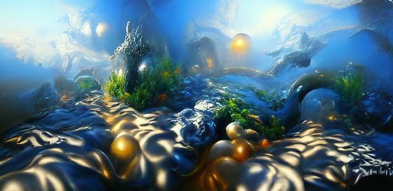 Underwater Sea Serpent in Hyperrealistic 3D Shading