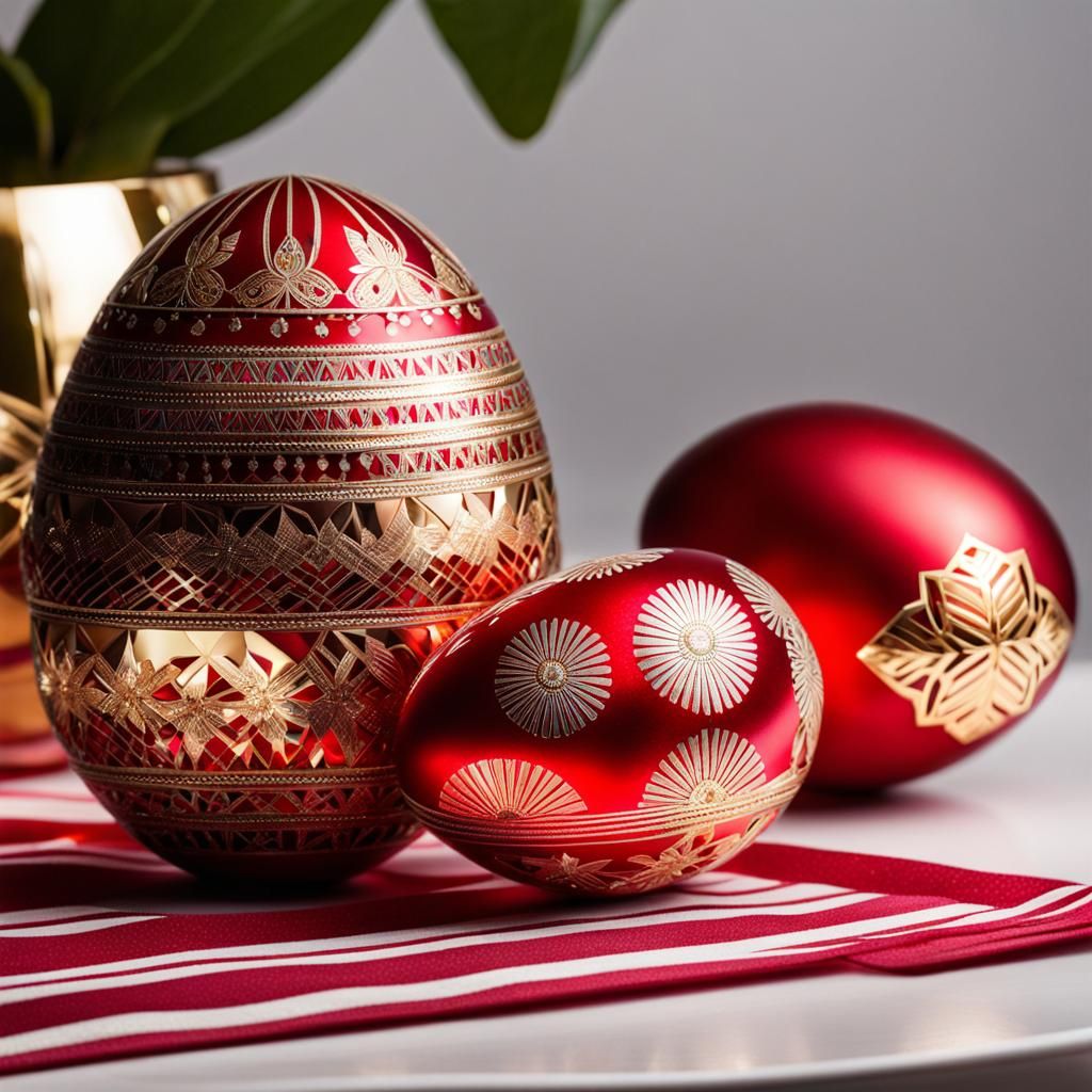 Sparkling Decorative Egg with Floral Designs