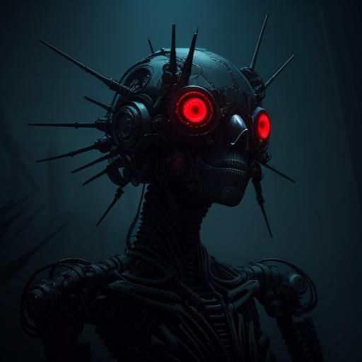 Eerie Sci-Fi Lab with Unfinished Robotic Body