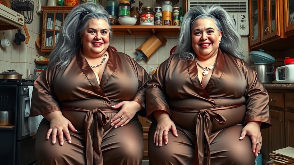 Confident Women Embracing Life in a Vibrant, Messy Kitchen