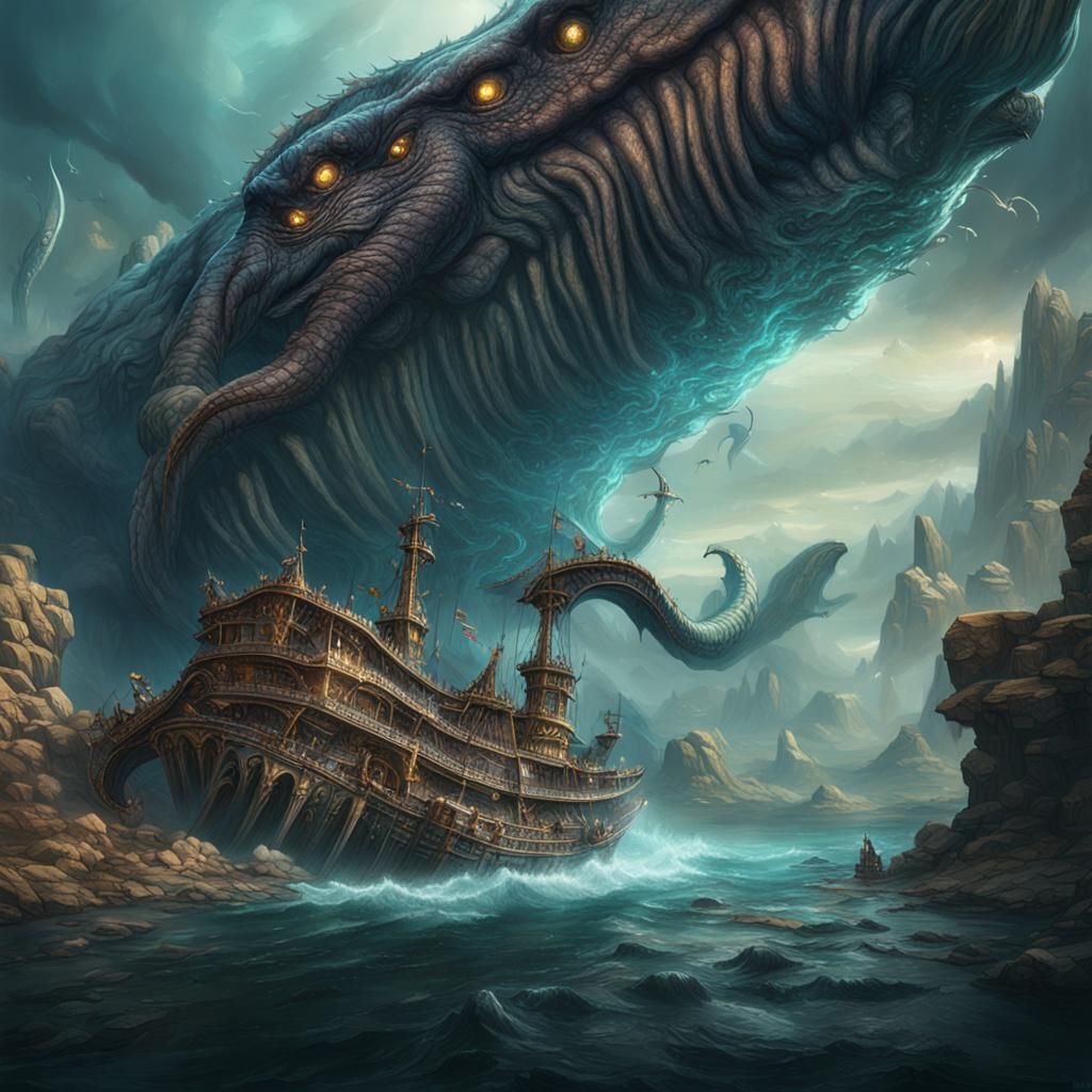 Detailed Matte Painting of a Leviathan