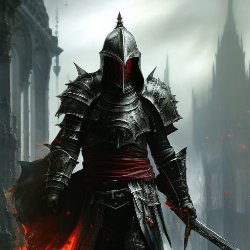 Unholy Paladin in Dark Fantasy Armor Concept Art