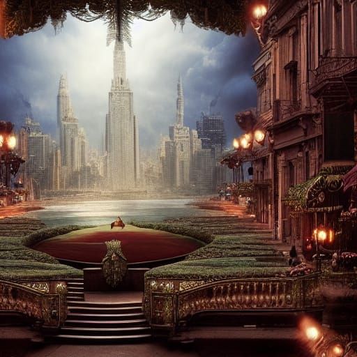 Epic White Snake in Digital Matte Painting