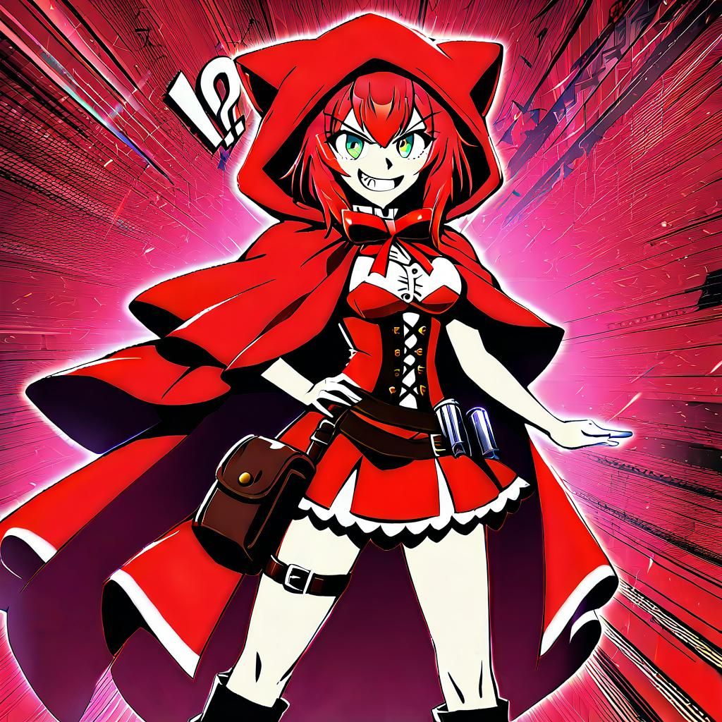 Nekomimi Little Red Riding Hood in Dark Forest