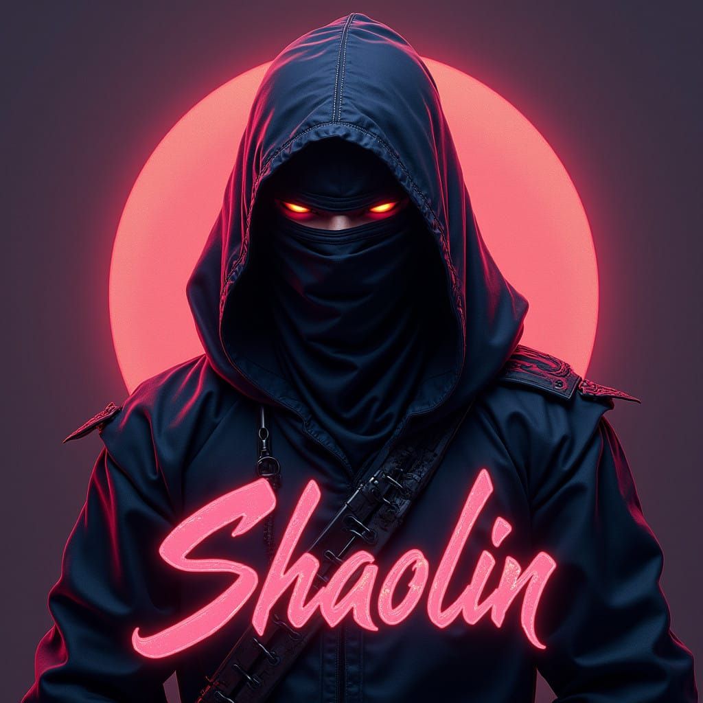 Cyberpunk Ninja Busto in Dark Metallic Colors, Inspired by S...