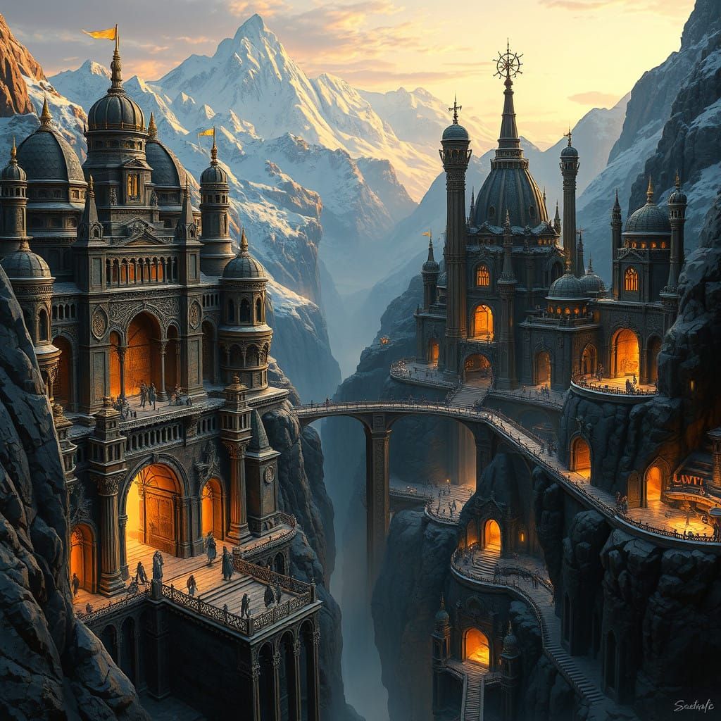 Majestic High-Fantasy Cityscape of Drakenfall