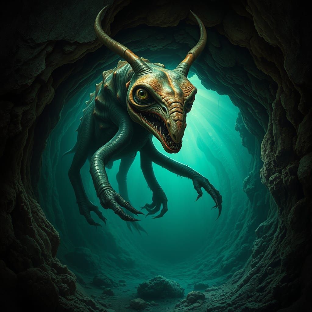 Surreal Animal Avatar in an Underground Sea
