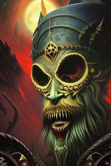 Sinister Villain in Gothic Horror Style