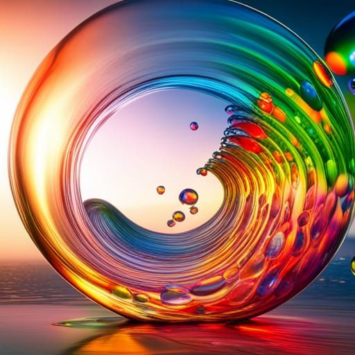 Rainbow Bubbles in a Bottle: Hyperrealistic Digital Art