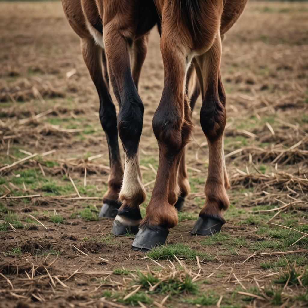 Macro Photo of Hooves in Field with Bokeh