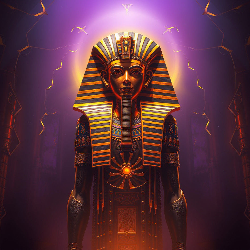 Majestic Pharaoh Khufu in Mystical Realm Concept Art