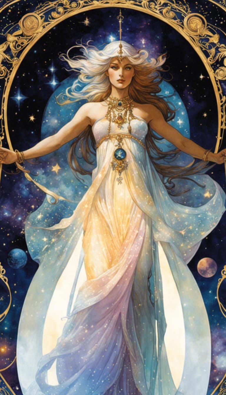 Celestial Goddess: The Star Tarot Card Portrait