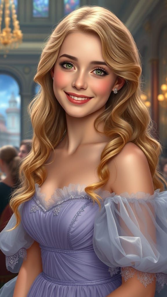 Enchanted Opera Beauty in Lavender Gown