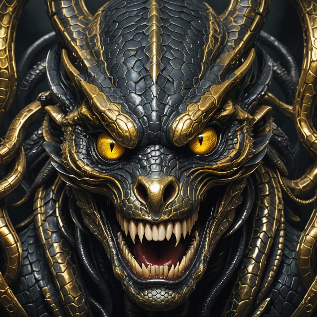 Biomechanical Snake Head Concept Art