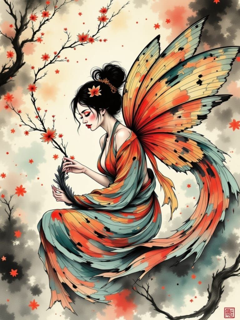 Futuristic Fairy Dances Amidst Morning Bloom